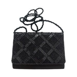 Elegant Black Beaded Women's Bag